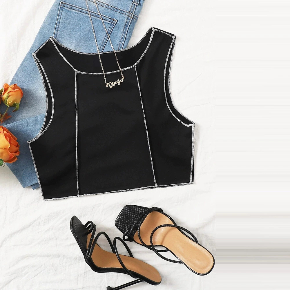 ZARA Sexy Solid Basic Slim Crop Camisole for Women Spring Summer